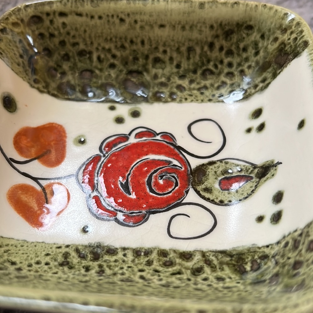 Vintage SMF Schramberg Germany Tirol Square Bowl Plate Flower - Picture 5 of 7
